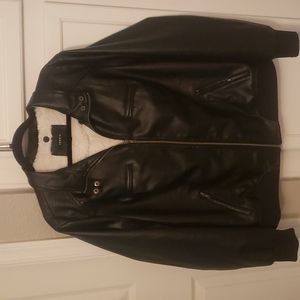 Plus Size Faux Leather Jacket